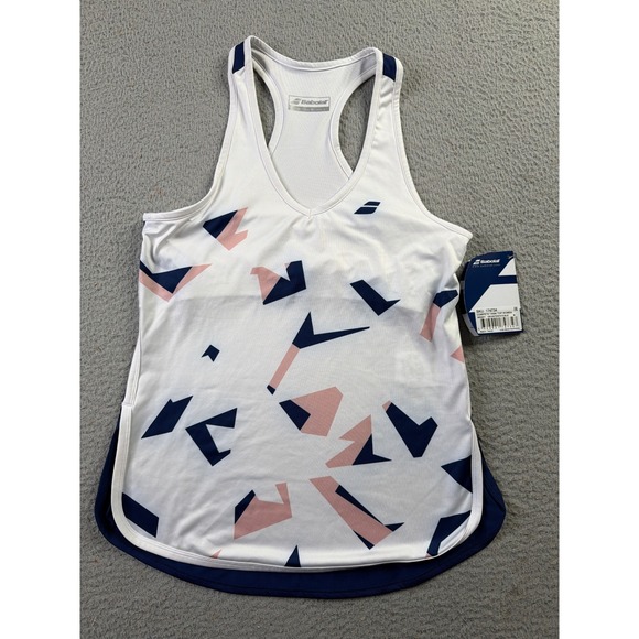 Babolat Tops - Babolat Compete Tank Top Women M Tennis White Blue Red Geometric NWT